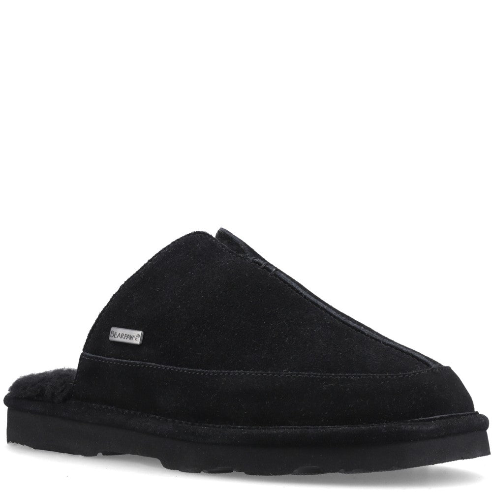 Mens Mule Slippers BLACK Bearpaw WALKER