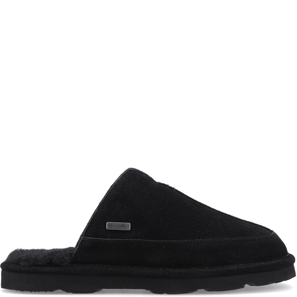 Mens Mule Slippers BLACK Bearpaw WALKER