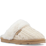 Mule Ladies Slippers CREAM Bearpaw RUMIE CABLE KNIT