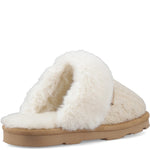 Mule Ladies Slippers CREAM Bearpaw RUMIE CABLE KNIT