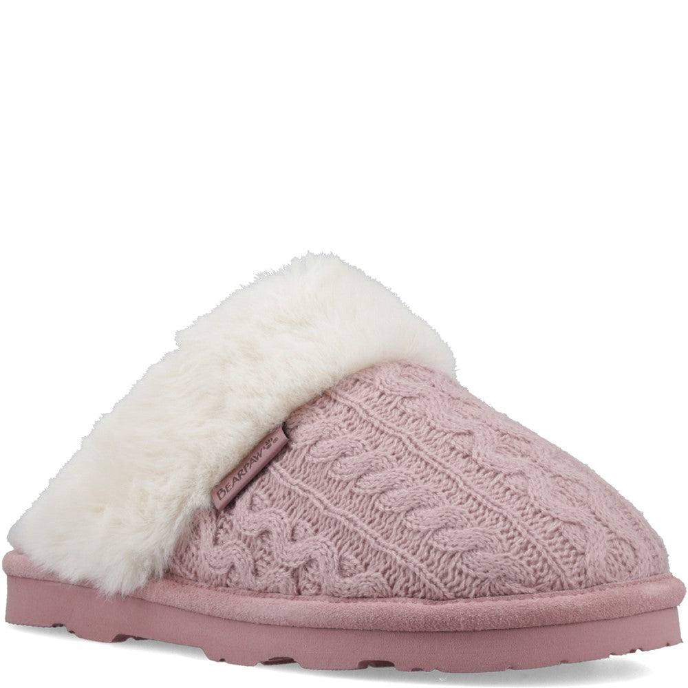 Mule Ladies Slippers PEONY Bearpaw RUMIE CABLE KNIT