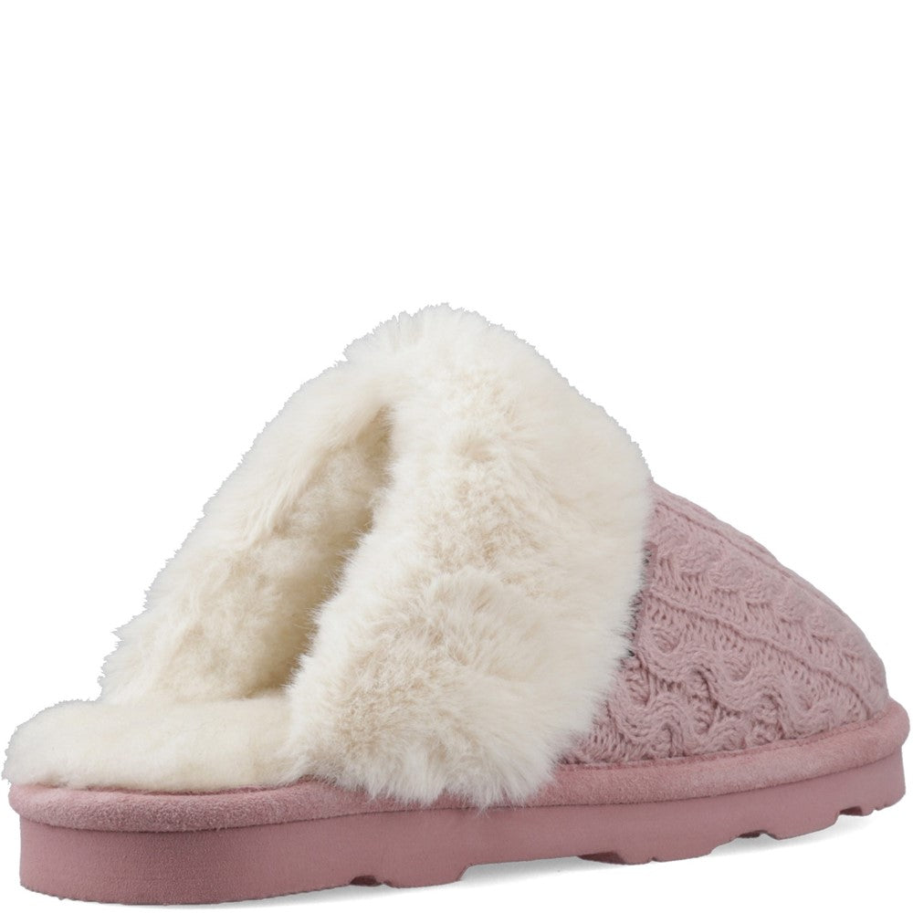 Mule Ladies Slippers PEONY Bearpaw RUMIE CABLE KNIT