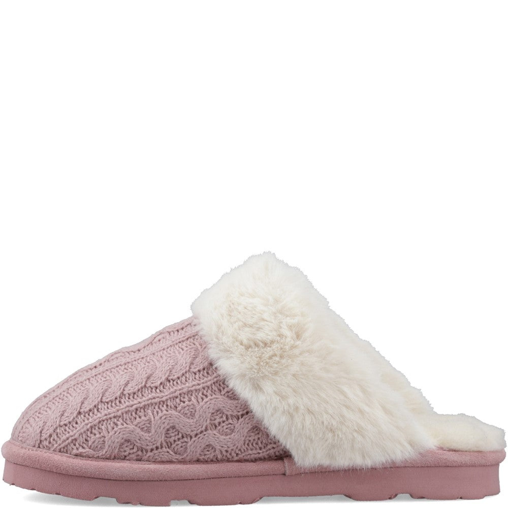 Mule Ladies Slippers PEONY Bearpaw RUMIE CABLE KNIT